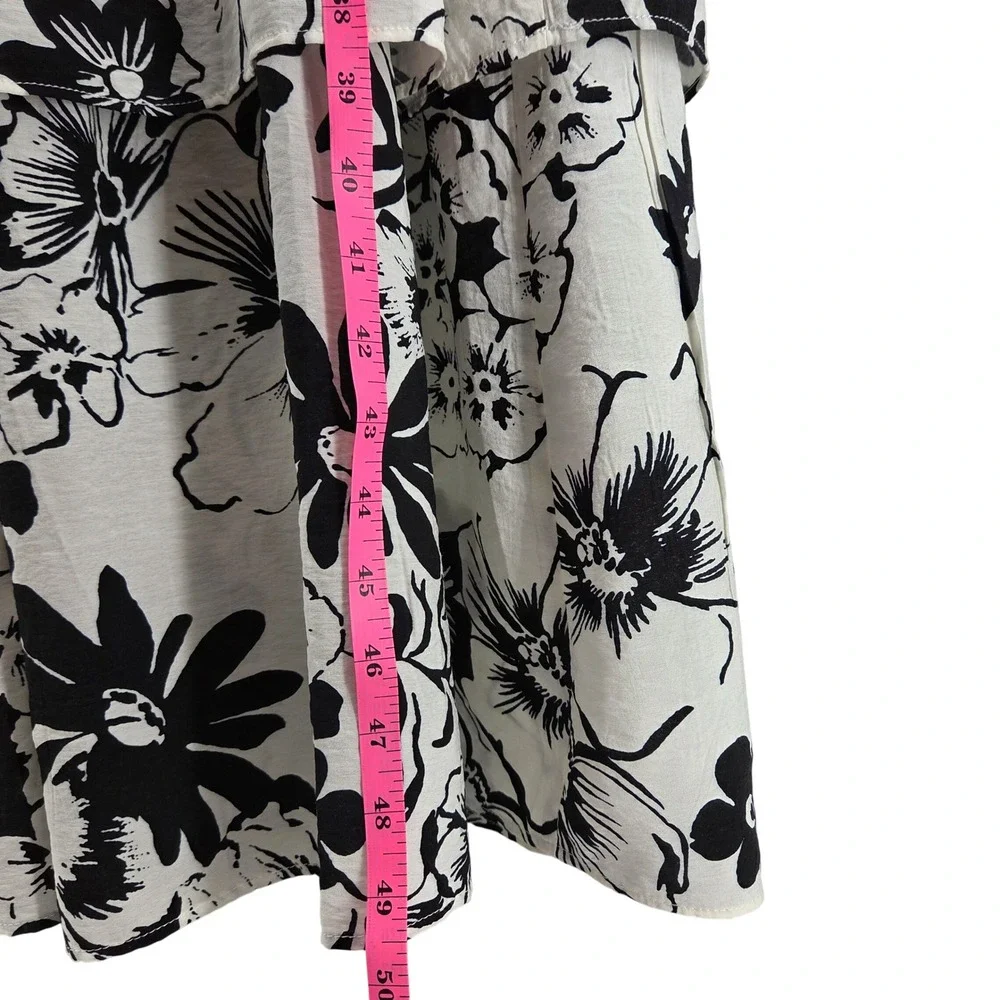 Abercrombie & Fitch‎ Emerson Maxi Dress SP White Black Floral Tiered Boho